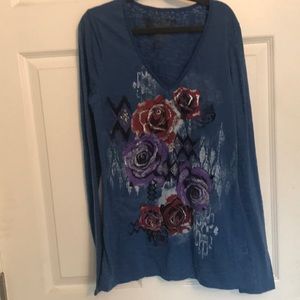 Preloved Size L Rocker Girl long sleeve blouse
